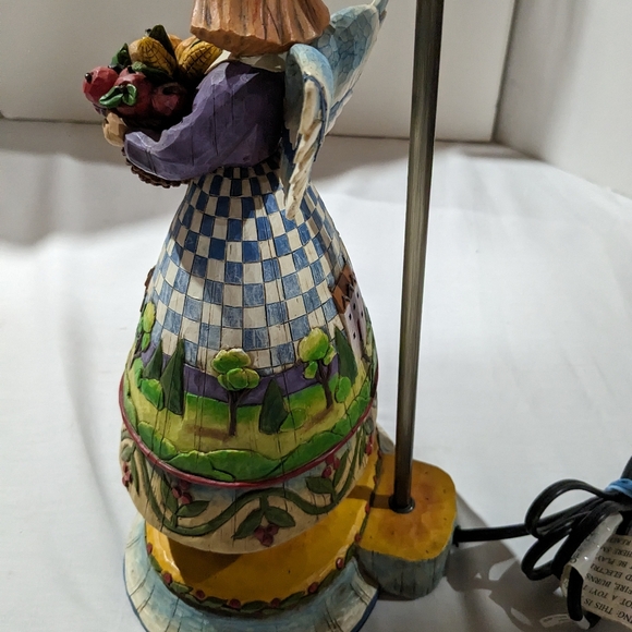 Jim Shore Lamp- Heartwood Creek- angel with vegetable basket 2004 - Picture 10 of 14